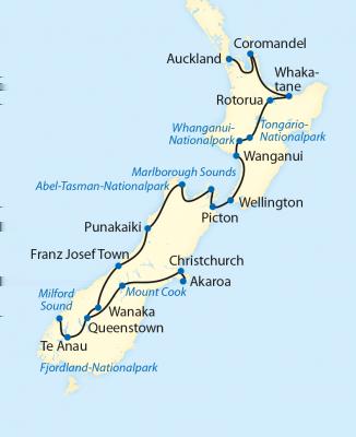 Australien & Ozeanien Neuseeland Land der Maori und Kiwis 25-tägige Reise in kleiner Gruppe zu den Schönheiten Neuseelands Reiseübersicht Erleben Sie Neuseelands Schönheiten mit allen Sinnen!