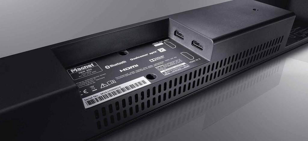 Vollaktive Heimkino-Soundbar mit Wireless Subwoofer, Bluetooth und HDMI Vollwertiger und dynamischer Heimkino-Sound aus einer schlanken Soundbar und einem drahtlos angesteuerten