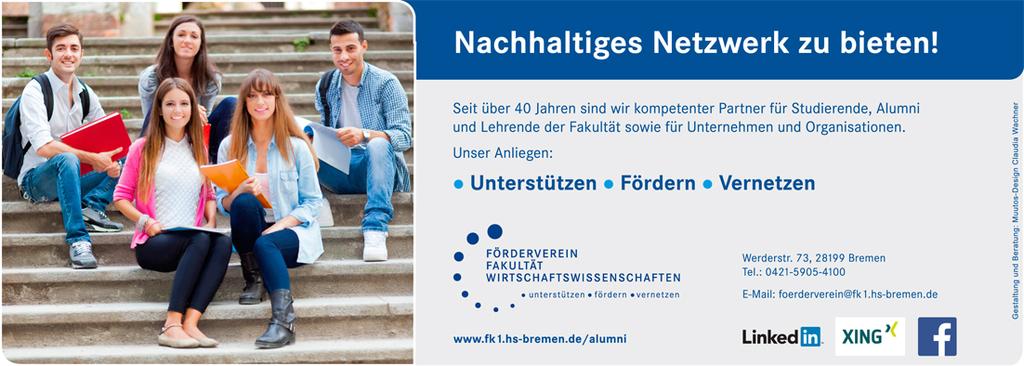 SiB Fakultät Wirtschaftswissenschaften Personalverzeichnis (Verweise) Um eine größtmögliche Aktualität des Personalverzeichnisses zu gewährleisten, werden die Daten online auf den Internet-Seiten der