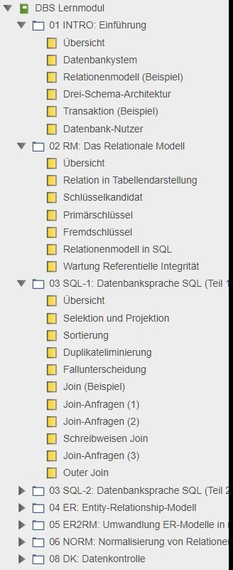 E-Learning-Modul Lernmaterialien Skript / Folien Übungsblätter Videos Selbst-Tests Strukturierung