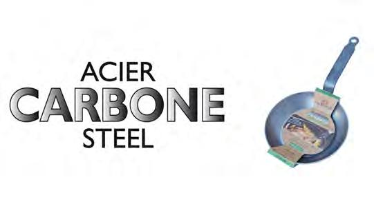 STAHL "CARBONE PLUS" - Stahlblech - Schwer STAHLPFANNE - SCHWERE Qualität 2,5 bis 3 mm stark für Hochleistungskochplatten geeignet Ideale Wärmeleitung INDUKTION Runde "Lyonnaise"