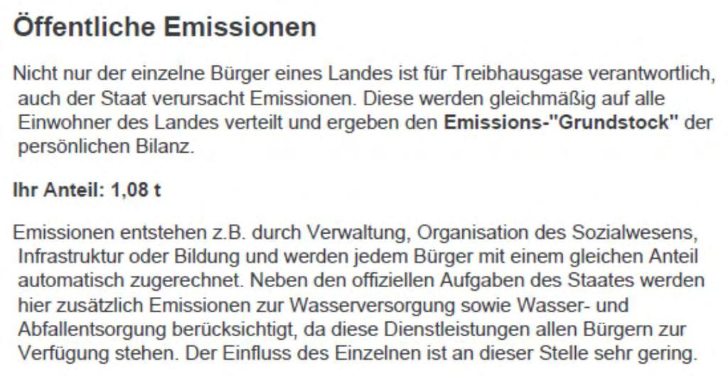 Klimabilanz: Öffentliche Emissionen Quellen: klimaktiv.