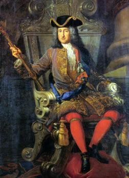 Bild 1. Kurfürst Friedrich III. (1657-1713), späterer König Friedrich I. in Preußen. Bild 2. Sophie Charlotte (1668-1705), Gattin des Kurfürsten Friedrich III.