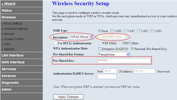 Klicken Sie im Hauptmenü auf Wireless (WLAN) > Security (Sicherheit). Sie können das Kennwort und die Stärke der WLAN- Sicherheit ändern.