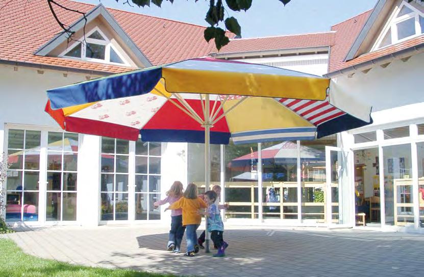 SCHATTELLO ZUSATZ- AUSSTATTUNG KINDER- GARTENSCHIRM Beispiel eines Kindergartenschirmes SCHATTELLO 4,0 x 6,0 m MayTex-Acryl SA 314 010 weiß Prospekt-Download unter