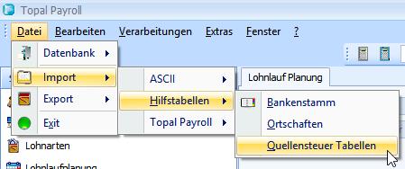 Topal Payroll legt damit sowohl das neue Jahr, wie auch den ersten Lohnlauf dieses Jahres an. Weitere Informationen Help-Eintrag Wie lese ich die neuen Quellensteuer-Tarife ein?