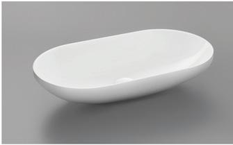 Vasque thermoformée en Opalite, forme ovale - à poser - anneau de support inclus. Émaillée à l extérieur en BLANC ou en NOIR brilant.