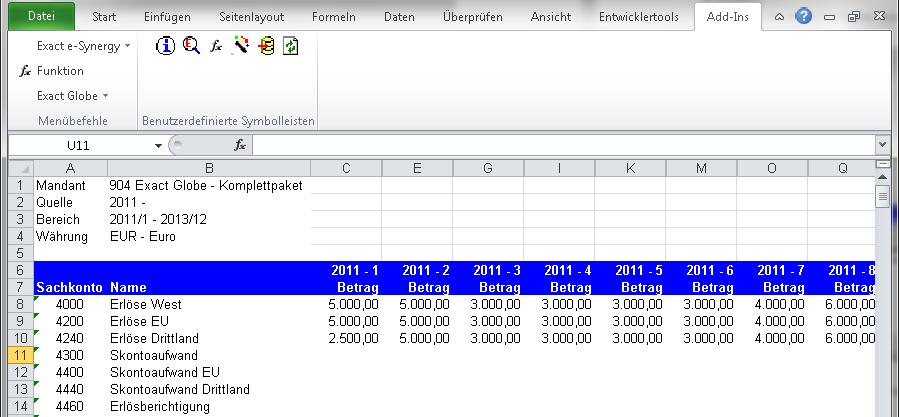 Tipp: Der Einfachheit halber kann man auch die Jahresbudgetwerte mit Formeln in die einzelnen
