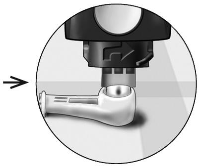 Kappe des Lanzettengeräts entfernen Entfernen Sie die Kappe, indem Sie sie nach links drehen und dann gerade vom Gerät abziehen. 2.