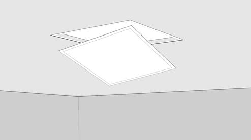 lichtline LED-Leuchten Einbauleuchten PRODUKTEIGENSCHAFTEN flaches LED Panel in IP0 Höhe mm Lichtfarbe erhältlich auch mit UGR<9 und DALI optional mit Rahmen für Aufbaumontage und Rahmen für gesägte