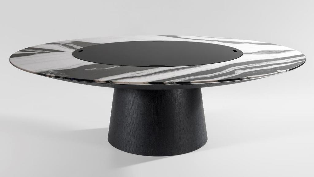 UFO + LAZY SUSAN (Large dimensions) design Ferruccio Laviani In these twenty years of production, the UFO table has become a classic, in great demand especially as a table of large dimensions.