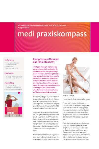 Seite 4 Industrieticker Newsletter medi praxiskompass. Zehn Mal jährlich erscheint der medi praxiskompass.