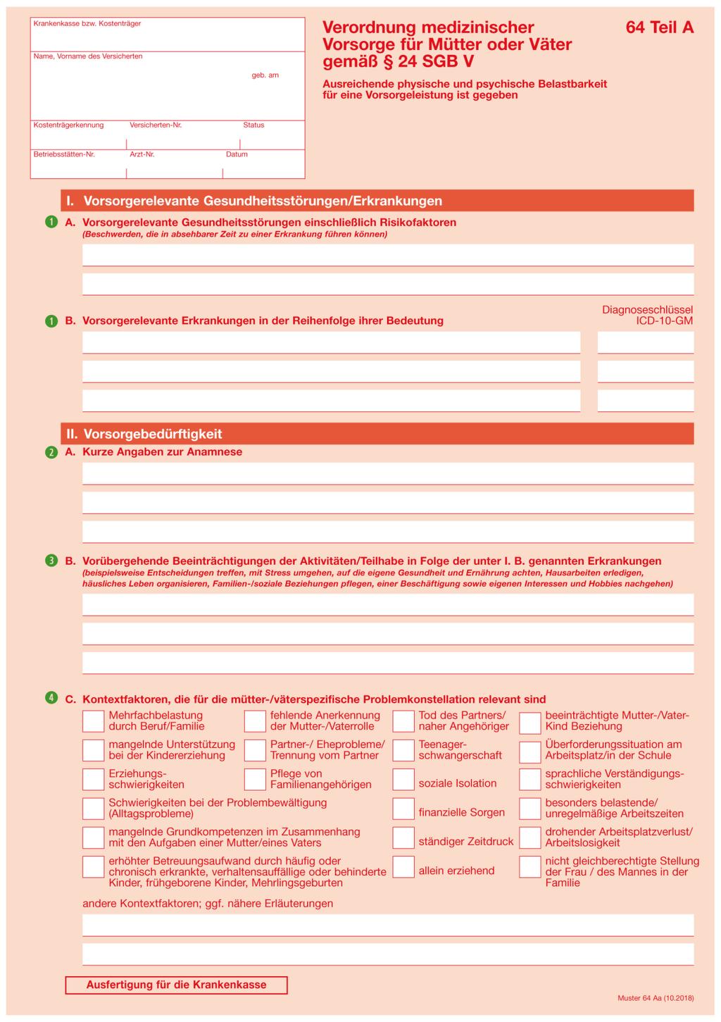 B. Vorübergehende Beeinträchtigungen der Aktivitäten/Teilhabe in Folge der unter I. B. genannten Erkrankungen ❸ Beeinträchtigungen der Aktivitäten sind Schwierigkeiten, die ein Mensch bei deren Durchführung haben kann.