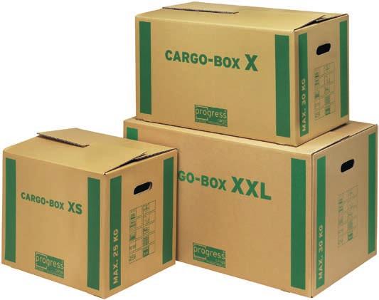 Transportgriffe progressbox & CARGO 100 % Recyclingkarton Stabile Kartonqualität Flache, kompakte Anlieferung