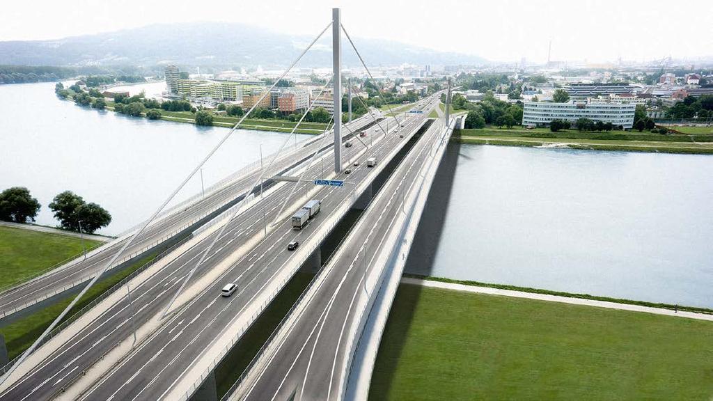 PRESSE Grundsteinlegung für neue A 7 Bypassbrücken Bauarbeiten für Pfeiler der neuen Donaubrücken beginnen Autobahnen- und