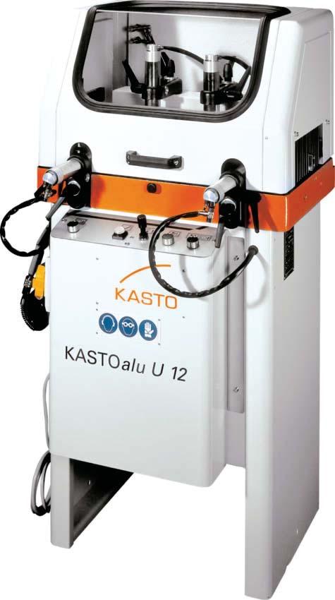 Halbautomatische Untertisch-Gehrungskreissäge KASTOalu U12 / U14 Speziell entwickelt zum Sägen von Aluminium- und Kunststoffprofilen Mit pneumatischer, horizontaler und vertikaler Spannvorrichtung