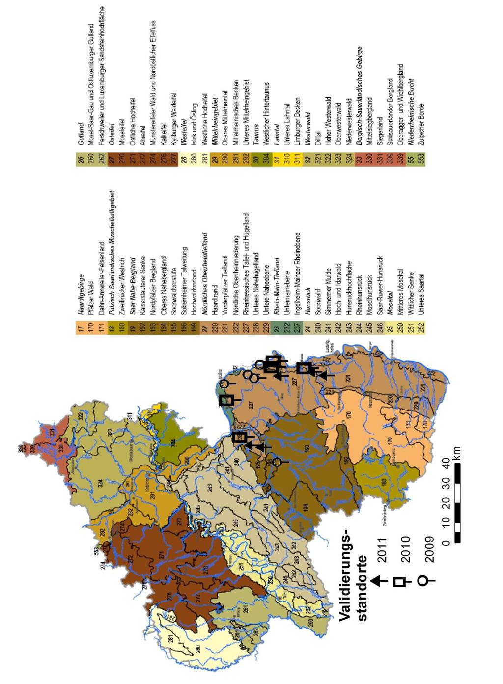 Abbildung 9: Naturräumliche Gliederung von Rheinland-Pfalz basierend auf der Geographischen Landesaufnahme 1:200.