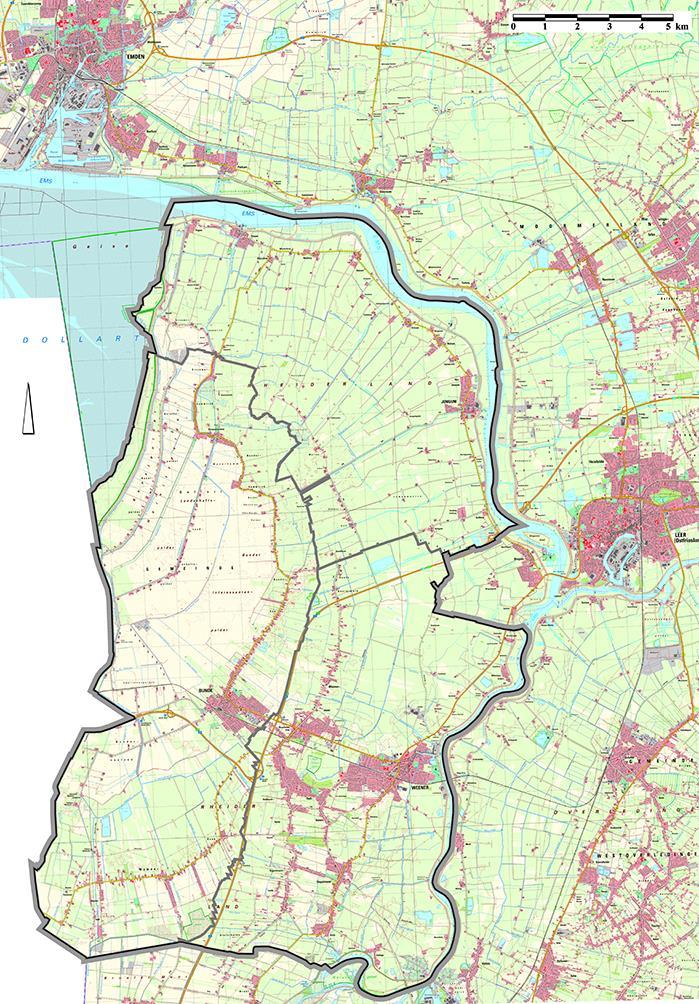 Übersicht der Dorfregion Rheiderland Dorfregion Rheiderland Stadt Emden Gesamtfläche: ca. 269 km 2 Gesamteinwohnerzahl: ca. 20.