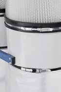 Reinigungsbürsten zum Entfernen des Feinstaubes Filterpatrone erhöht die Saugleistung durch größere Filterfläche Durch den leistungsstarken Antriebsmotor wird eine konstante Absaugleistung