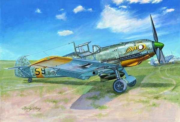 752291 02291 1/32 Messerschmitt Bf 109E-7. Bausatz mit über 270 Teilen und einem Photoätzteil.