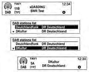 Infotainment System 99 Zum manuellen Suchen der gewünschten Übertragungsfrequenz den Drehknopf MENU-TUNE drehen und dann Taste MENU-TUNE drücken.