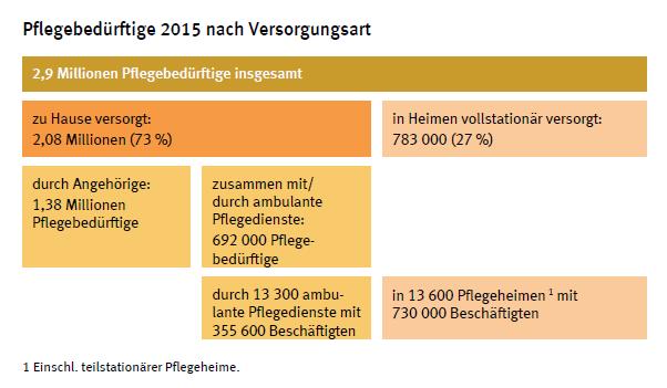 Ausgangslage Statistisches Bundesamt, Pflegestatistik 2015, Deutschlandergebnisse 02.