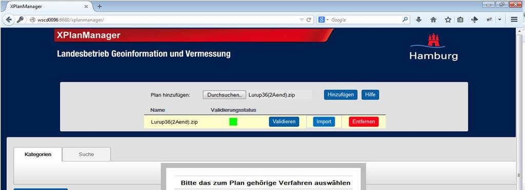 XPlanManager (Verwaltung)/ Validierungsplattform