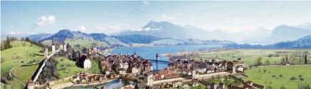Bevölkerung Heute leben fast 8.5 Millionen Menschen in der Schweiz. Die beiden Bilder zeigen dir den Blick auf die Stadt Luzern vom Hotel Gütsch aus.
