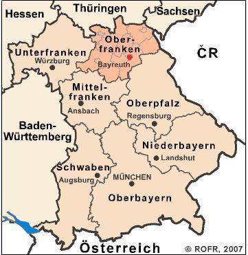 B.2 Wettbewerbsgebiet B.2.1 Region Oberfranken Der Regierungsbezirk Oberfranken ist im Nordosten Bayerns gelegen. Sitz der Bezirksregierung ist Bayreuth.