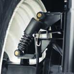 Der neueste AutoController II -Bedienhebel auf der Armlehne ist mit Drucktasten zur Steuerung der Hauptfunktionen von Getriebe und Hydraulik ausgestattet.