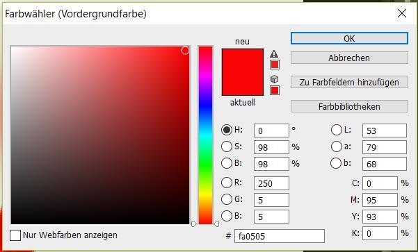 Farben einstellen Es gibt bei RGB über 16,7 Millionen Möglichkeiten von Farben (im 8-Bit-RGB-Modell).