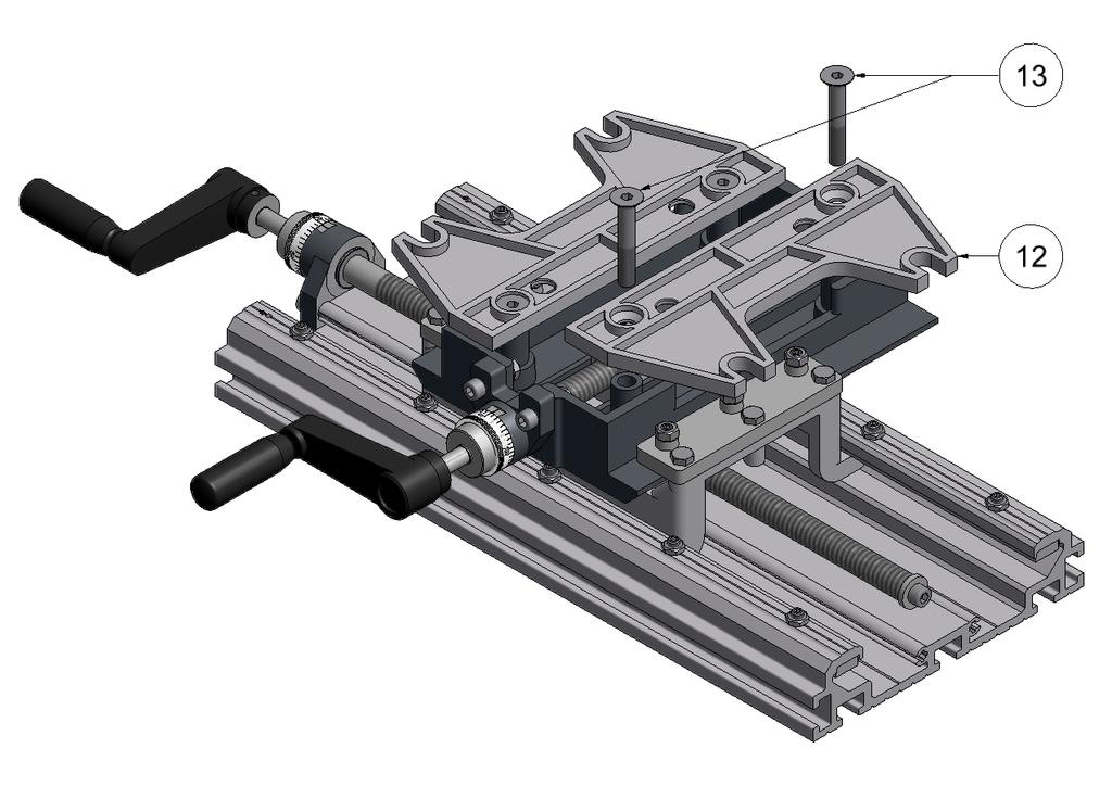 16. 2-axis coordinate tables K400 and K600 16.6 Mounting kit for mountable vernier scales for 2 axes and spindle Y-axis 16.6.2 Mounting the bracket for the mountable vernier scales 1.