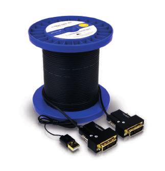 DVI 4K Glasfaser Extension Kabel Single Link DVI-D via Fiber bei 4K / UltraHD / 2160p @60Hz und 4:4:4 Vorkonfektionierte Kabellängen verfügbar: Von 10,6m bis 304,8m Mechanischer Verschluss zur