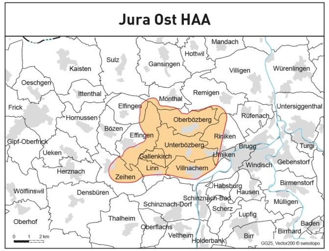 Vorschläge HAA-Lager: Zürich Nordost und Jura Ost - Zürich Nordost: günstiges Platzangebot, sehr günstige