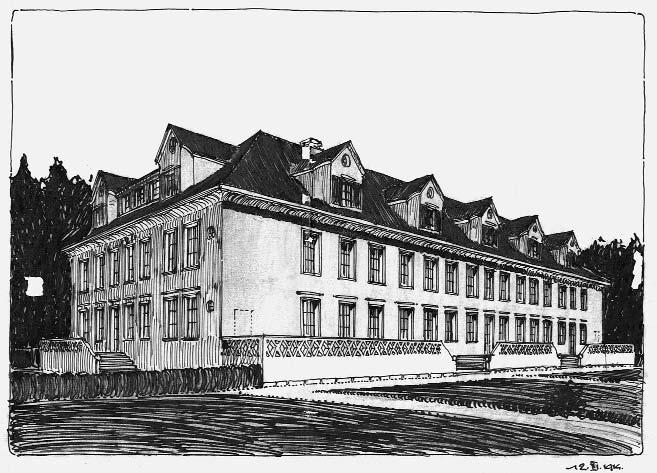 Abb. 179: Otto Manz, Versorgungsanstalt Realta in Cazis, Haus für ruhige Männer, 1914-1918, Perspektive. Abb.