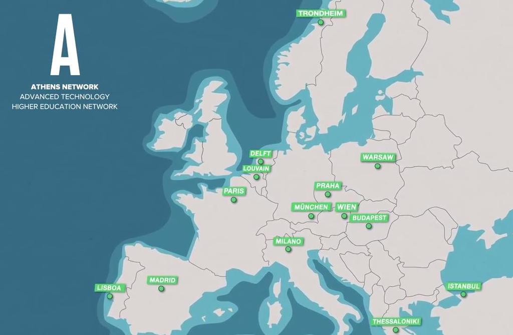 ATHENS Programm Netzwerk aus 24 europäischen
