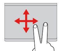 Bildlauf Legen Sie zwei Finger auf das Trackpad, und bewegen Sie sie in vertikale oder horizontale Richtung. Anschließend können Sie im Dokument, auf der Website oder in den Apps blättern.