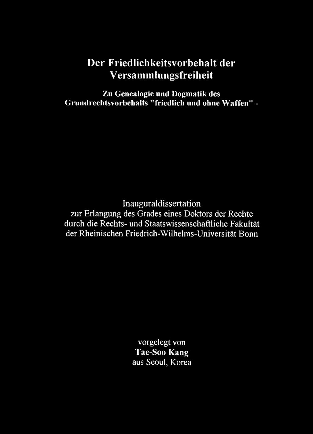 des Grades eines Doktors der Rechte durch die Rechts- und Staatswissenschaftliche Fakultät