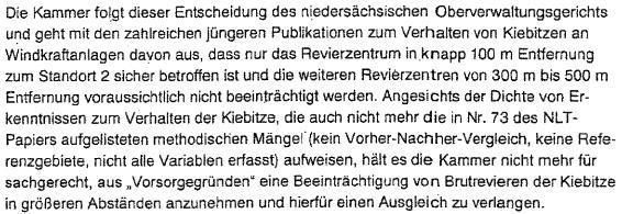 Faunistische Erfassungen Dreierwalde/Uthuisen 30 Zudem schließt sich das VG Lüneburg dem o.g. Beschluss des OVG an: 2.4.1.