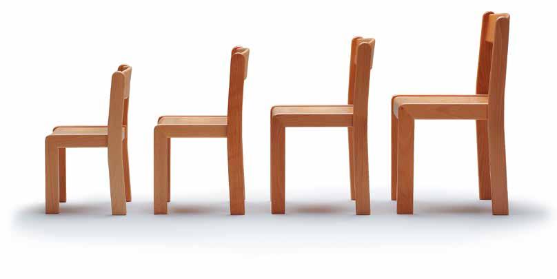 08.6 STAPELSTÜHLE TIM & Das Gestell dieses körpergerecht geformten Stuhles TIM wird aus massivem Buchenholz, die Sitzfläche und Rückenlehne aus geformtem Schichtholz gefertigt.