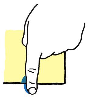 Mit einem Blatt Papier machst du einen HALBEN ABDRUCK. Mit dem ZEICHENSTIFT machst du zum Schluss aus deinen Finger - ab drücken richtige kleine Figuren.