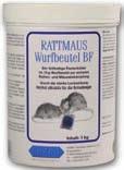 Durch die starke Lockwirkung höchst attraktiv für Schadnager. 1 kg-dose. 341006 14.90 Rattmaus Wurfbeutel BD Wirkstoff: 0,05 g/kg Bromadiolon.