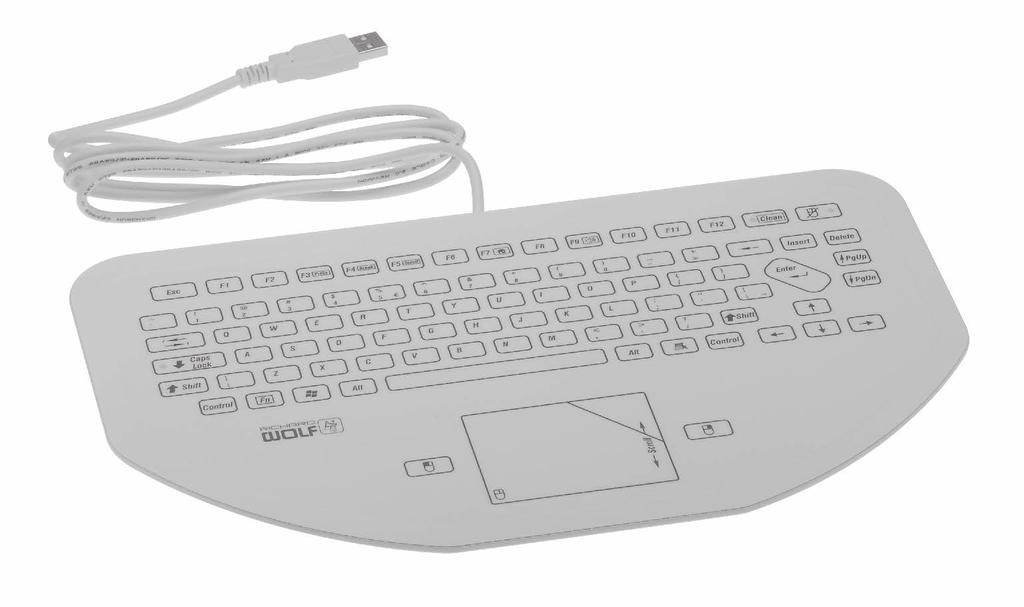 Keyboards for clinical use Tastaturen für den klinischen Einsatz Zubehör Accessories 2 Mini CleanBoard USB Washable USB keyboard incl. Mousepad. Integrated magnets on bottom side for better hold.