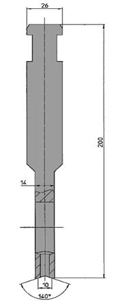 Oberwerkzeughalter: ufnahme EHT - 26mm Oberwerkzeughalter: OWH 08 I000 E026 H200 MT 10mm x 140 Zeichnungs-Nr.: 215249 60 t/m 31,2 kg/m 670.