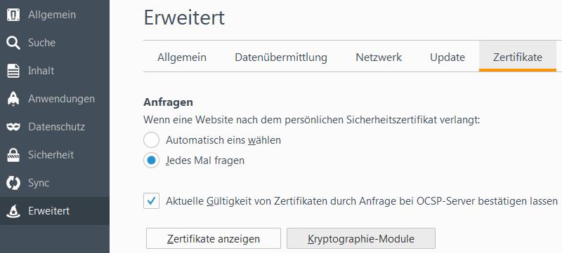 3. Wählen Sie "Laden", um ein neues Kryptographie-Modul hinzuzufügen. Den Modulnamen können Sie frei wählen, z.b. RUBCard.