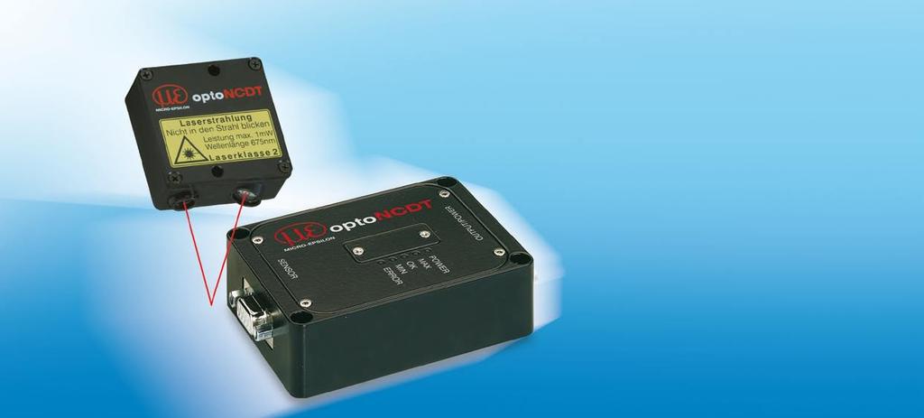 Der High Speed PSD Sensor optoncdt 1607 Acht Modelle mit Messbereichen von 0, mm bis 200 mm Sensor mit separatem Controller Grenzfrequenz 10 khz (-3 db) optional 37 khz (-3 db) Analog Digital