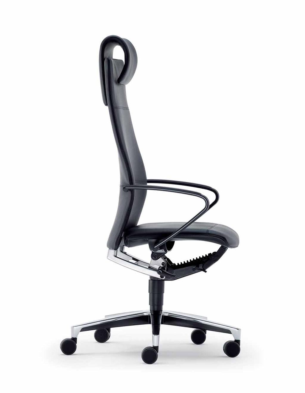 Und die unsichtbare Netzbespannung DLX (Duo-Latex) macht die Kopfstütze schön schlank. Slim chairs to slim down your workload.