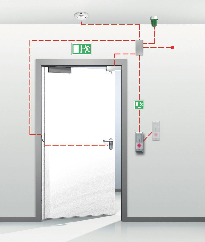 Fluchtwegsicherung und Türmanagement mit System Fluchtwegsicherung Beidseitige Fluchtwegbegehbarkeit Zwei Parteien teilen sich eine mittels Tür getrennte Büroetage.