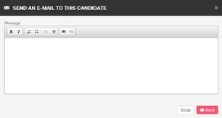 ATS / Kandidatendossier / Aktivitäten 20 An den Kandidaten eine E-Mail senden Alle E-Mails werden in der Aktivitätsseite archiviert.