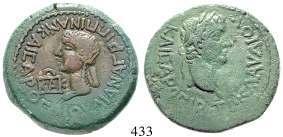 Bronze 24 mm 11 v.-12 n.chr. 8,13 g. Kopf des Augustus r.